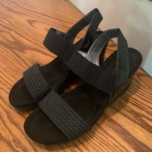 Black Wedge Sandals